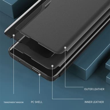 SKALO Xiaomi Redmi Note 13 5G Clear View Window Case - Violetti