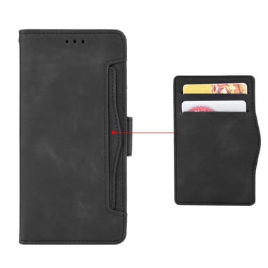 SKALO Xiaomi 14 5G 6-lokeroa Lompakkokotelo - Musta