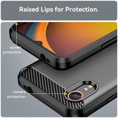 SKALO Samsung Xcover 7 Armor Carbon Iskunkestävä TPU suojakuori - Musta