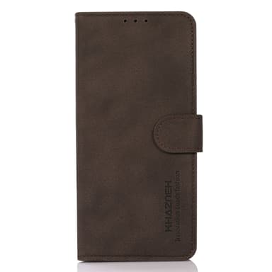 SKALO Xiaomi Redmi Note 13 5G KHAZNEH Lompakkokotelo PU-nahasta - Ruskea
