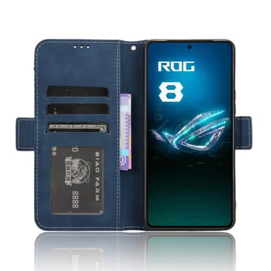 SKALO Asus ROG Phone 8 Pro 5G 6-lokeroa Lompakkokotelo - Sininen