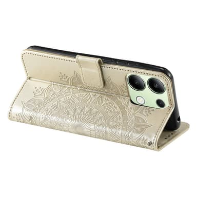 SKALO Xiaomi Redmi Note 13 4G Mandala lompakkokotelo - Kulta