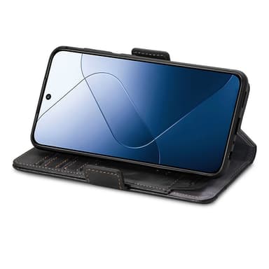 SKALO Xiaomi 14 5G CASENEO 002 Series Premium PU-nahkalompakko - Musta