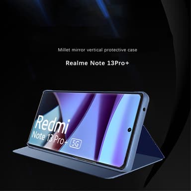 SKALO Xiaomi Redmi Note 13 Pro+ Clear View Mirror Lompakko - Kulta