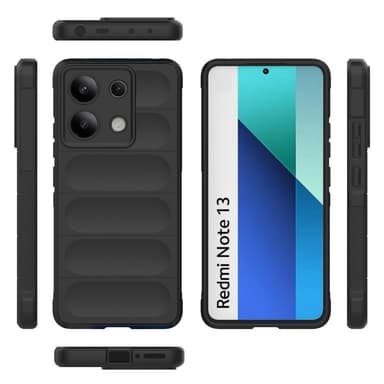 SKALO Xiaomi Redmi Note 13 4G Rugged Bumpers TPU-suojakuori - Musta