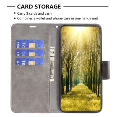 SKALO Xiaomi Redmi Note 13 4G Lompakkokotelo PU-nahkaa - Harmaa
