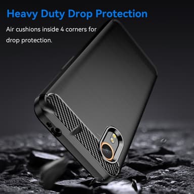 SKALO Samsung Xcover 7 Armor Carbon Iskunkestävä TPU suojakuori - Musta