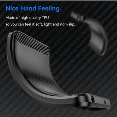 SKALO Xiaomi Redmi Note 13 Pro+ Armor Carbon Iskunkestävä TPU suojakuori - Musta