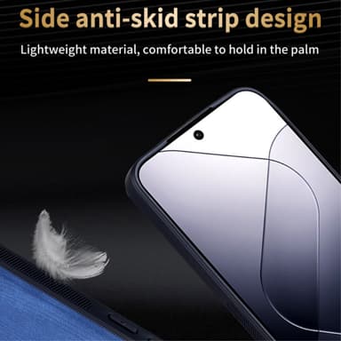 SKALO Xiaomi 14 5G AZNS PU-nahka suojakuori - Ruskea
