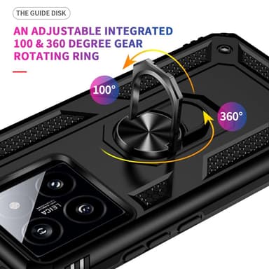 SKALO Xiaomi 14 5G Armor Hybridi metallirengas kuori - Musta