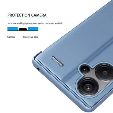 SKALO Xiaomi Redmi Note 13 Pro+ Clear View Mirror Lompakko - Kulta