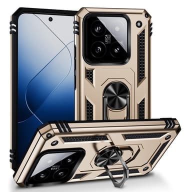 SKALO Xiaomi 14 5G Armor Hybridi metallirengas kuori - Kulta