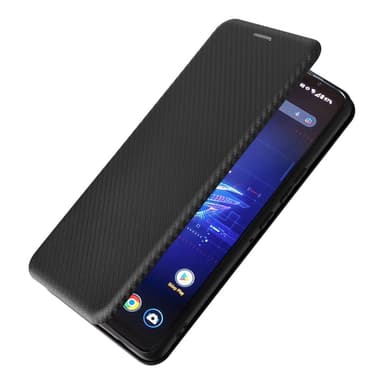 SKALO Asus ROG Phone 8 Pro 5G Carbon Fiber Lompakkokotelo - Musta