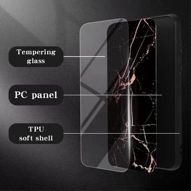 SKALO Xiaomi Redmi Note 13 Pro+ Marmori karkaistu lasi TPU-suojakuori - #2