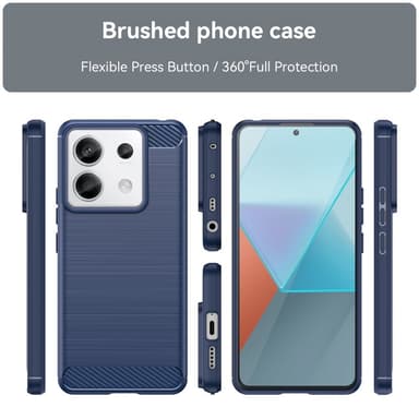 SKALO Xiaomi Redmi Note 13 Pro 5G Armor Carbon Iskunkestävä TPU suojakuori - Sininen