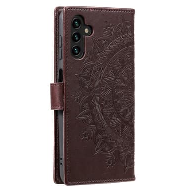 SKALO Samsung A25 5G Mandala lompakkokotelo - Ruskea