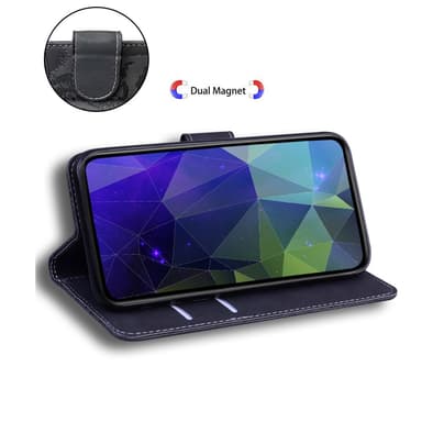 SKALO Motorola Moto G04 Kohokuvioitu tiikerilompakko - Musta