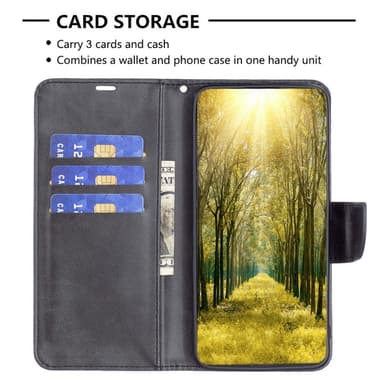 SKALO Xiaomi Redmi Note 13 4G Lompakkokotelo PU-nahkaa - Musta