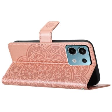 SKALO Xiaomi Redmi Note 13 Pro 5G Mandala lompakkokotelo - Ruusukulta