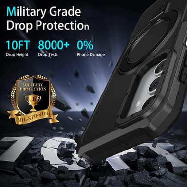 SKALO Samsung A15 4G Armor Hybridi metallirengas kuori - Musta
