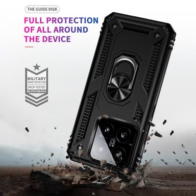 SKALO Xiaomi 14 5G Armor Hybridi metallirengas kuori - Musta