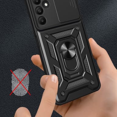 SKALO Samsung A15 5G Armor hybridi metallirengas kameran liukusäädin - Kulta
