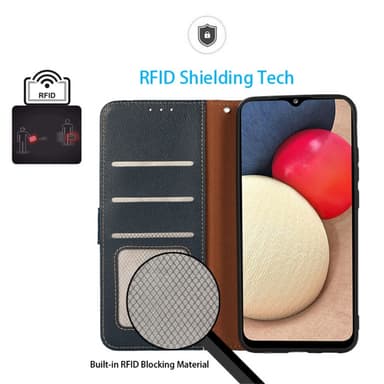 SKALO Asus ROG Phone 8 5G KHAZNEH Litchi Lompakkokotelo PU-nahasta - Sininen