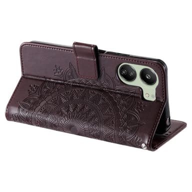SKALO Xiaomi Redmi 13C 4G Mandala lompakkokotelo - Ruskea