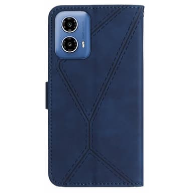 SKALO Motorola Moto G04 Kohokuvioitu PU Nahka Lompakkokotelo - Sininen