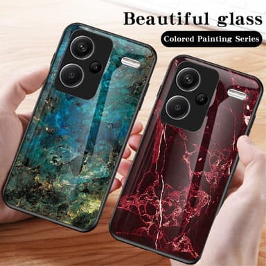 SKALO Xiaomi Redmi Note 13 Pro+ Marmori karkaistu lasi TPU-suojakuori - #2