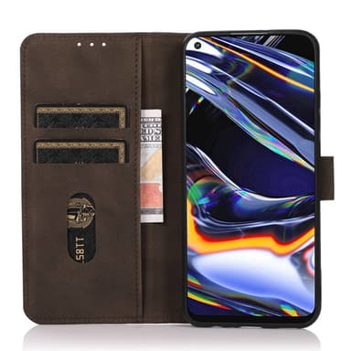 SKALO Xiaomi Redmi Note 13 5G KHAZNEH Lompakkokotelo PU-nahasta - Ruskea