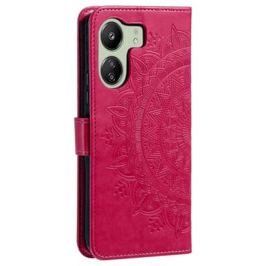 SKALO Xiaomi Redmi 13C 4G Mandala lompakkokotelo - Cerise