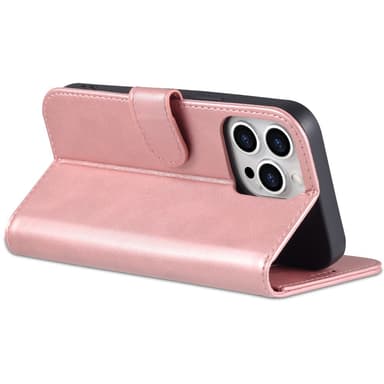 SKALO iPhone 15 Pro AZNS lompakkokotelo - Ruusukulta