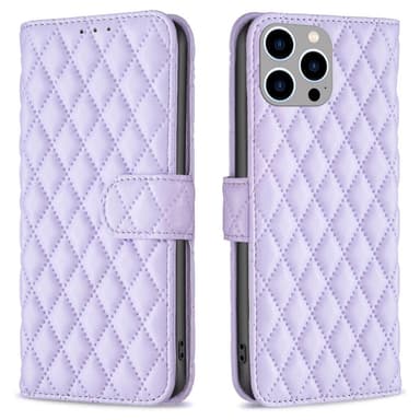 SKALO iPhone 15 Pro BINFEN COLOR Tikattu Lompakko - Violetti