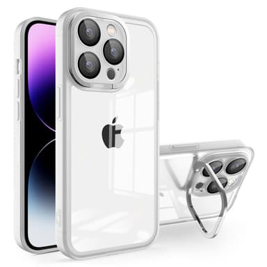 SKALO iPhone 15 Pro Väri Puskurin Suojakuori Kamerarengas - Valkoinen