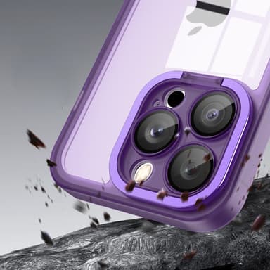 SKALO iPhone 15 Pro Väri Puskurin Suojakuori Kamerarengas - Valkoinen