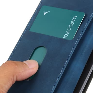 SKALO iPhone 15 Pro Max KHAZNEH Lompakkokotelo PU-nahasta - Sininen