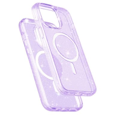 SKALO iPhone 15 Pro Max Glitter Magnetic Ring TPU Suojakuori - Violetti