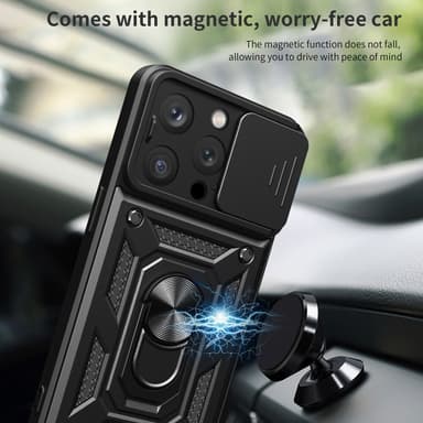 SKALO iPhone 15 Pro Armor hybridi metallirengas kameran liukusäädin - Sininen