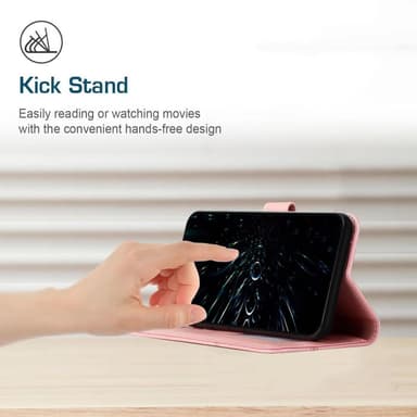 SKALO iPhone 15 Pro Embossed Triangle Lompakkokotelo - Ruusukulta