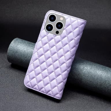 SKALO iPhone 15 Pro BINFEN COLOR Tikattu Lompakko - Violetti
