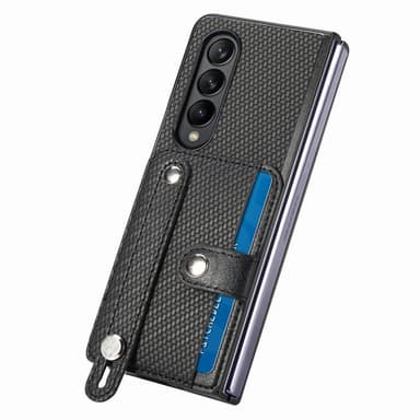 SKALO Samsung Z Fold5 SKALO Samsung Z Fold5 Carbon Fiber Suojakuori  korttipidike / kahva - Musta
