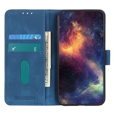 SKALO iPhone 15 Pro Max KHAZNEH Lompakkokotelo PU-nahasta - Sininen