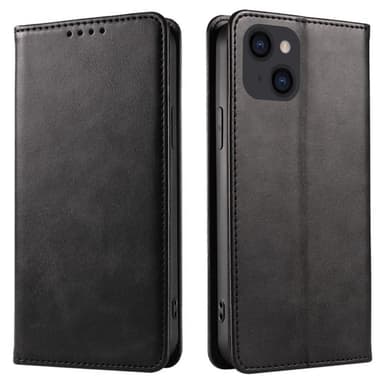 SKALO iPhone 15 Pro Max Premium Wallet Lompakkokotelo - Musta