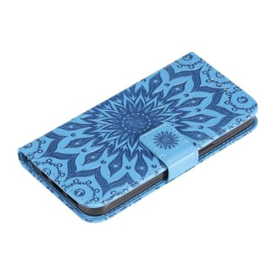 SKALO iPhone 15 Pro Max Mandala lompakkokotelo - Sininen