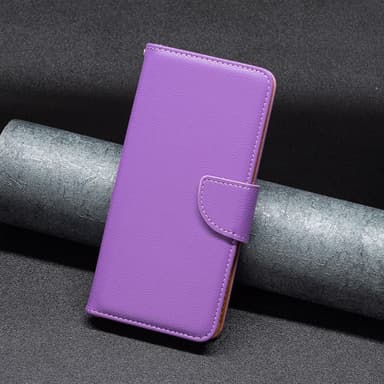 SKALO iPhone 15 Pro Max Litchi Lompakkokotelo - Violetti