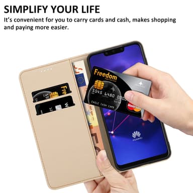 Huawei MATE 20 LITE Suojakuori Lompakkokotelo (Musta)