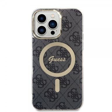 Guess iPhone 15 Pro Max Kuori 4G Pattern MagSafe Musta
