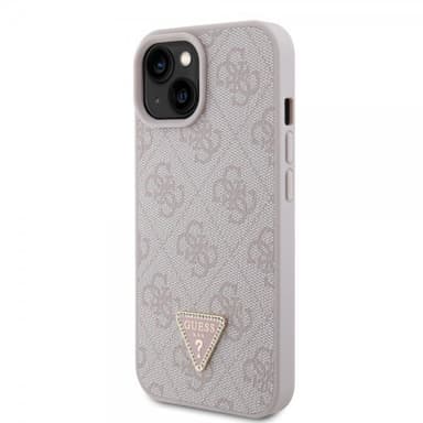 Guess iPhone 15 Kuori 4G Metal Triangle Strass Vaaleanpunainen