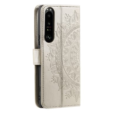 SKALO Sony Xperia 1 V Mandala lompakkokotelo - Kulta